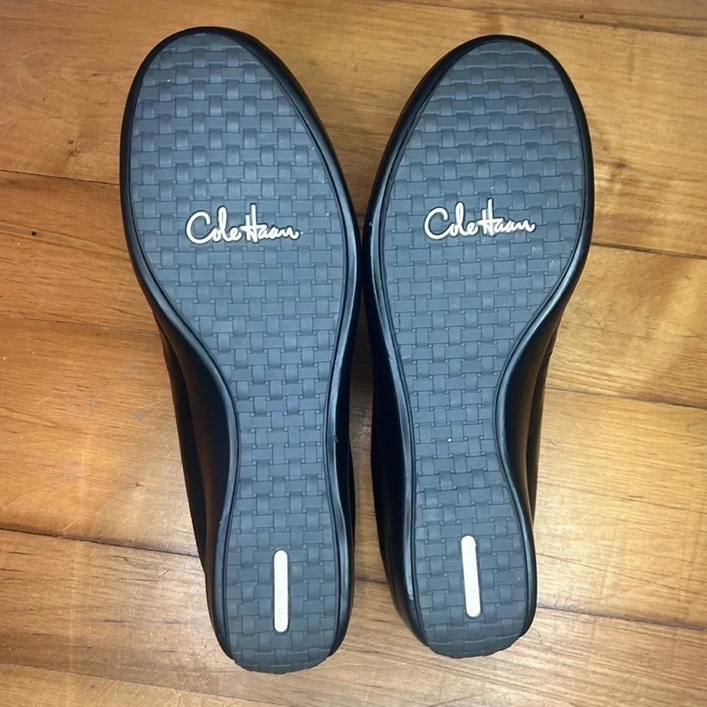 Cole Haan Mule Wedge Patent Leather Split Toe Slip-on Air Cushioning Black 7.5B - Picture 6 of 7